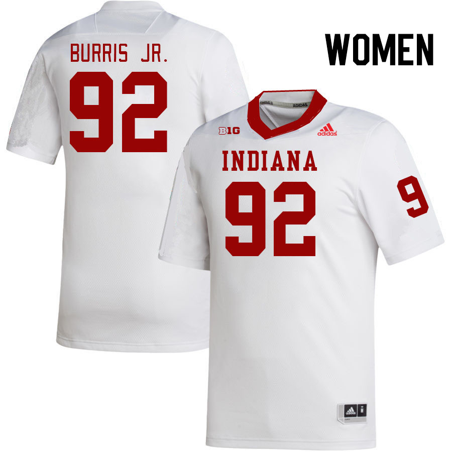 Women #92 Marcus Burris Jr. Indiana Hoosiers College Football Jerseys Stitched-White